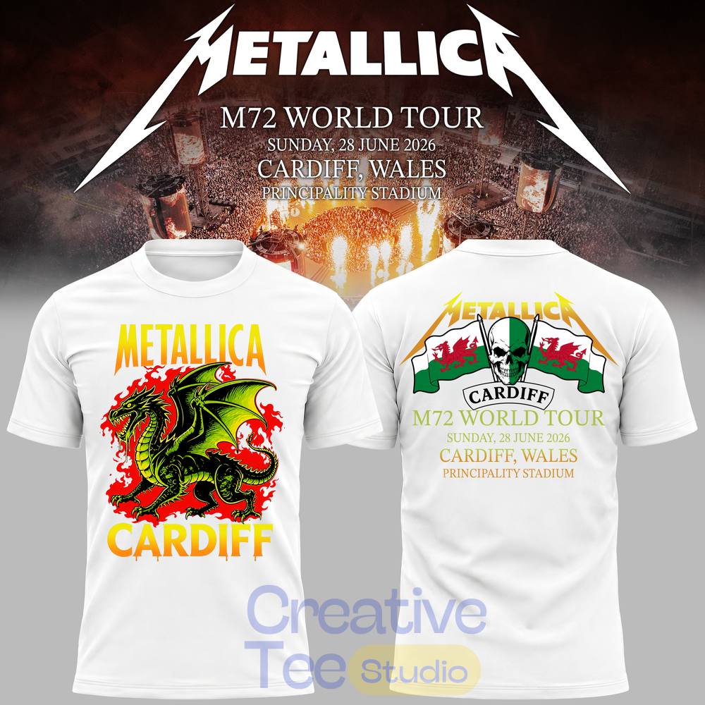 Metallica 2026 M72 World Tour Cardiff, Wales New Version Hoodie