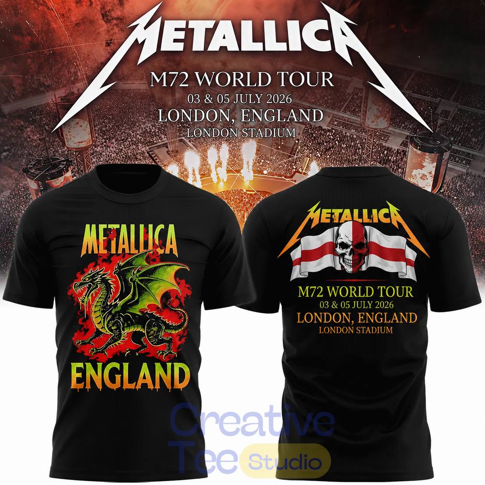 Metallica 2026 M72 World Tour London, England Special T-Shirt