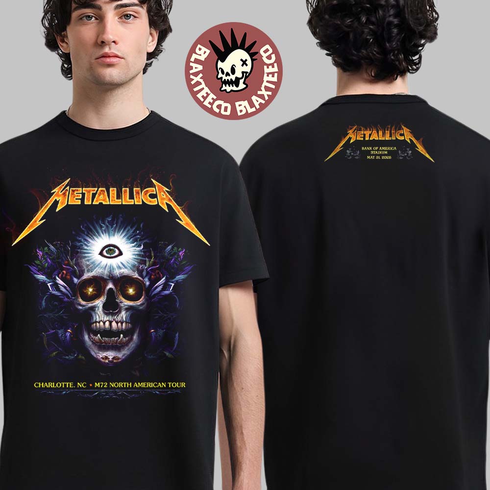 Metallica M72 Charlotte 2025 Venue Tee In Charlotte North Carolina At Bank Of America Stadium On May 31 2025 Two Sided Unisex T-Shirt