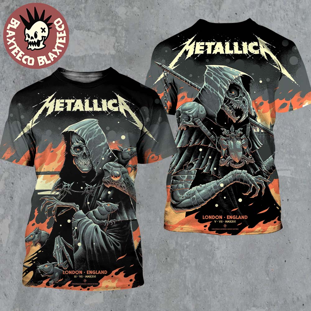 Metallica M72 London England UK 2026 Night 1 And 2 Combined Set Event Poster At London Stadium On 3 And 5 June 2026 All Over Print Shirt