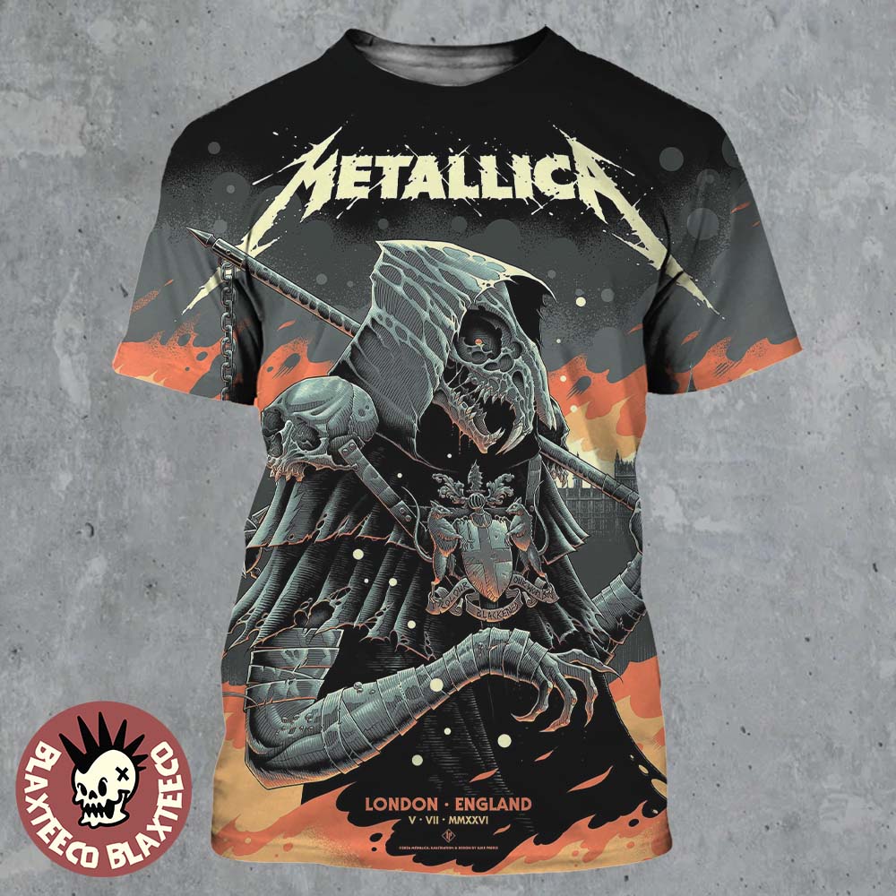 Metallica M72 London England UK 2026 Night 2 Event Poster At London Stadium On 5 June 2026 All Over Print Shirt