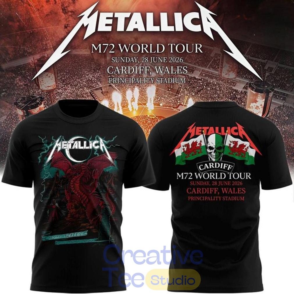 Metallica M72 World Tour Cardiff, Wales Principality Stadium T-Shirt