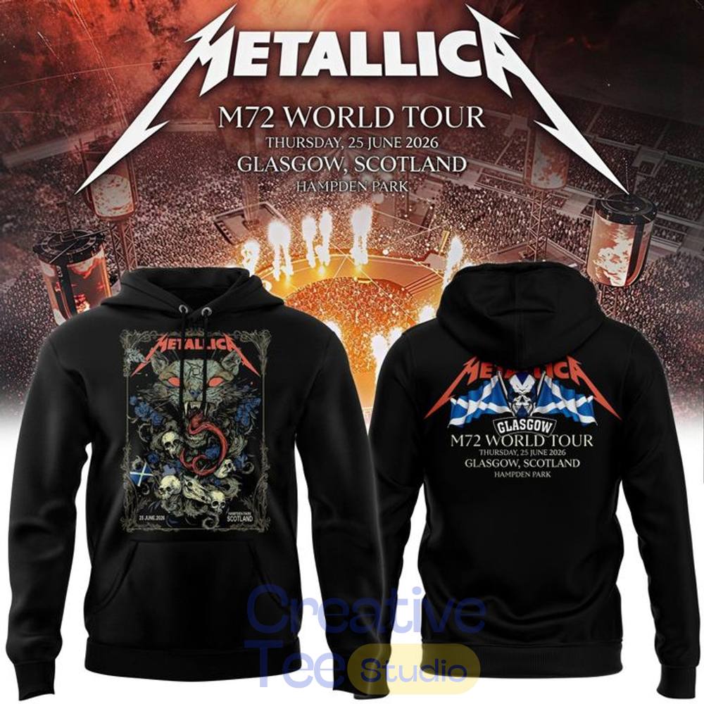 Metallica M72 World Tour Glasgow Special Black Hoodie