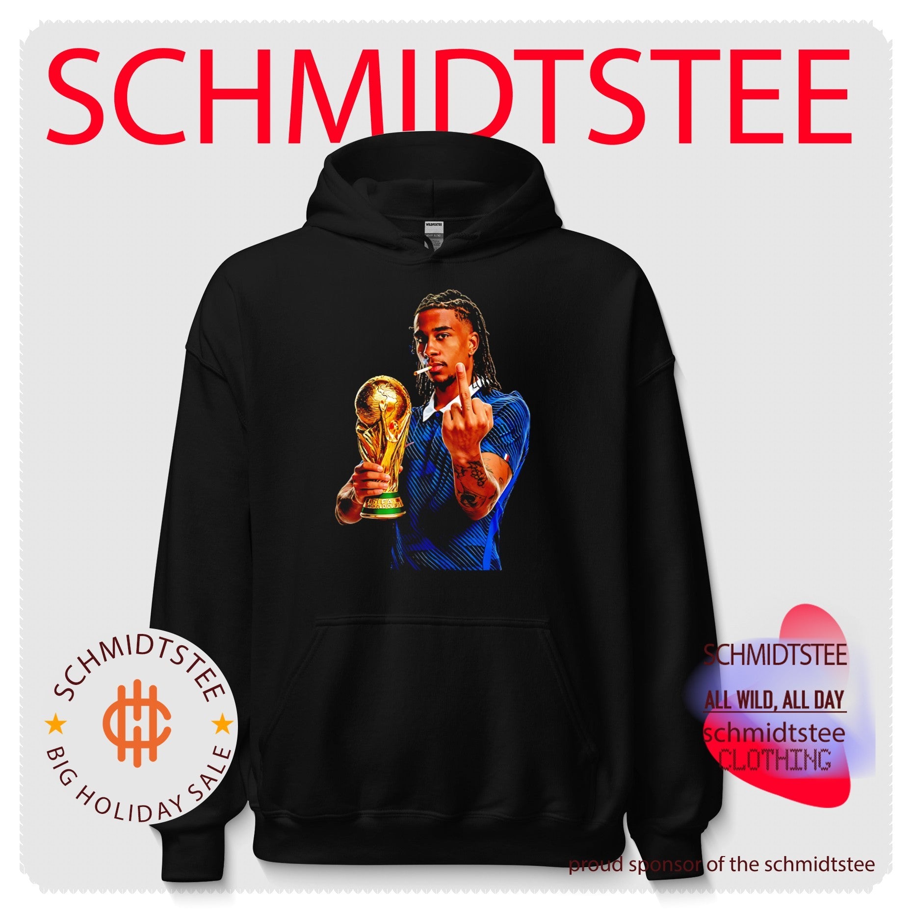 Michael Olise France National Team World Cup Champion trophy and middle finger shirt