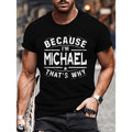 Michael Prints Creative Summer Tops Casual Short Sleeved Round Neck Versatile Comfortable Daily Made USA T-Shirts
