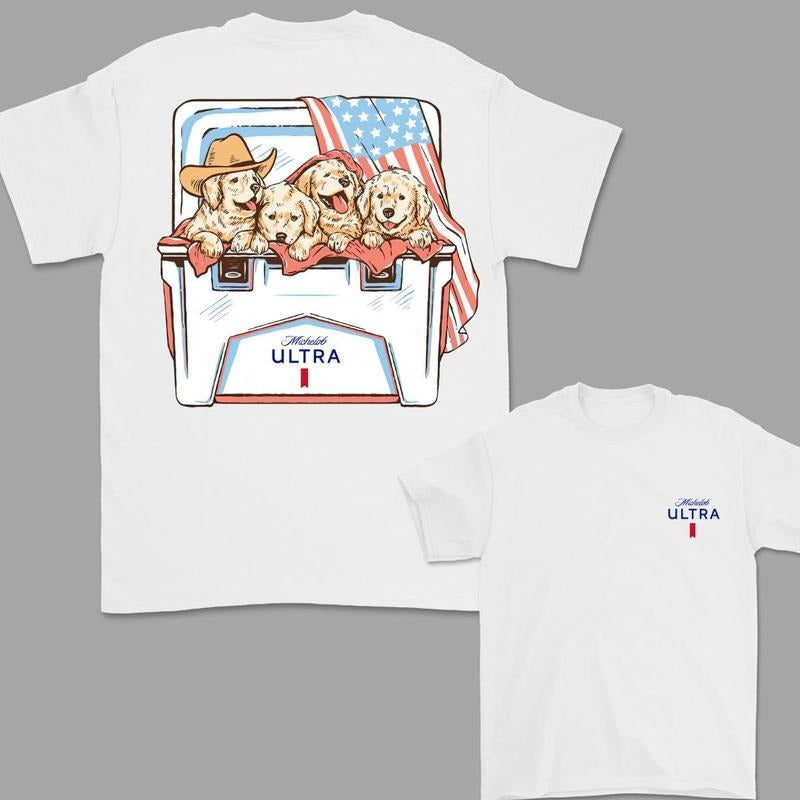 Michellob Ultra Dog Shirt 4th July Independence Day Perfect Beer Dog T-Shirts