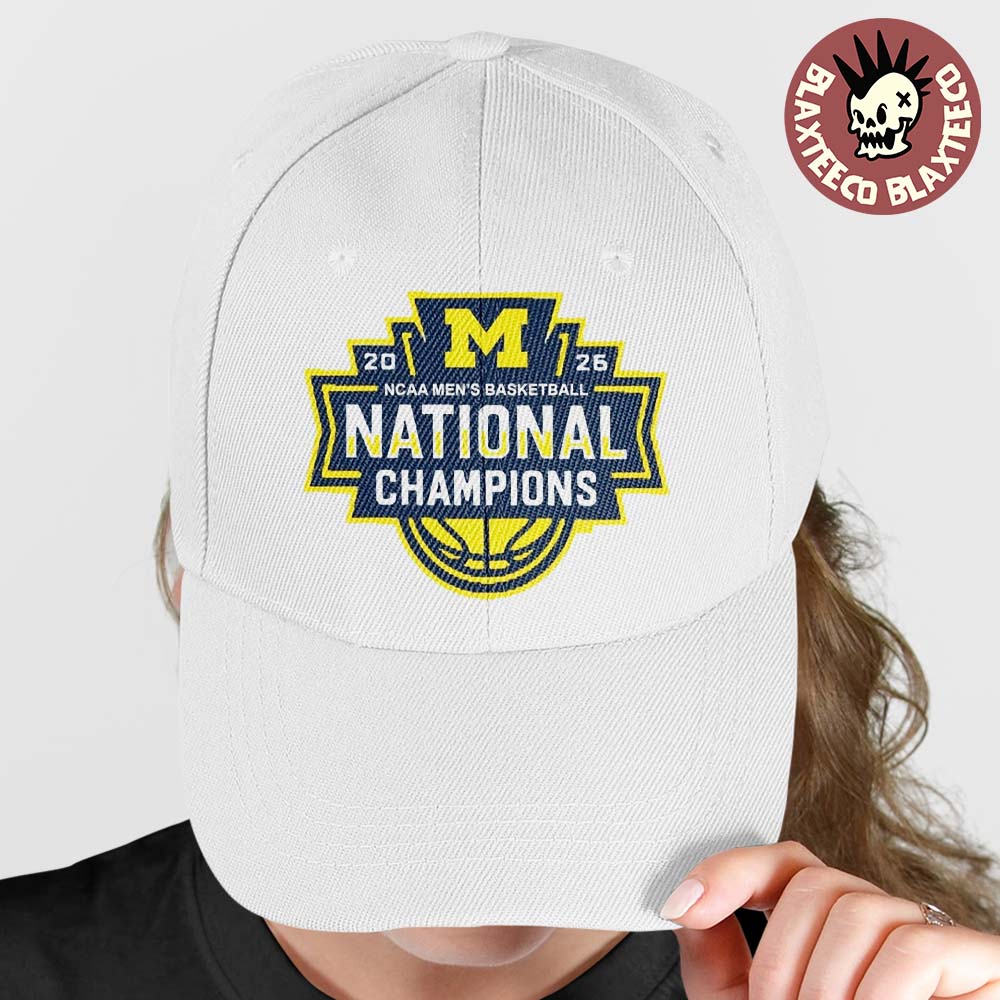 Michigan Wolverines Men’s Basketball 2026 NCAA National Champions Logo White Hat