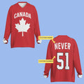 Mike Myers Wearing Canada Never 51 Hockey Jersey - Grishko.com