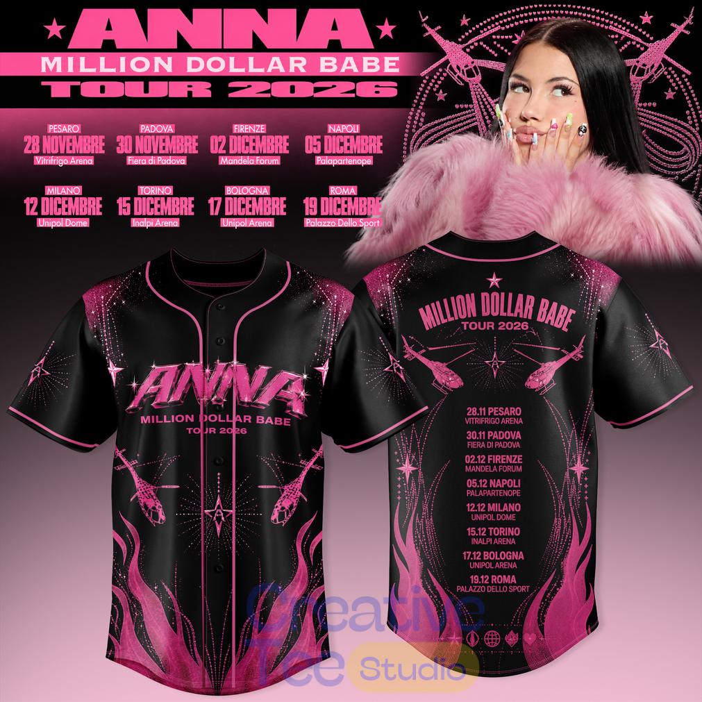 ANNA Million Dollar Babe Tour 2026 Black Baseball Jersey