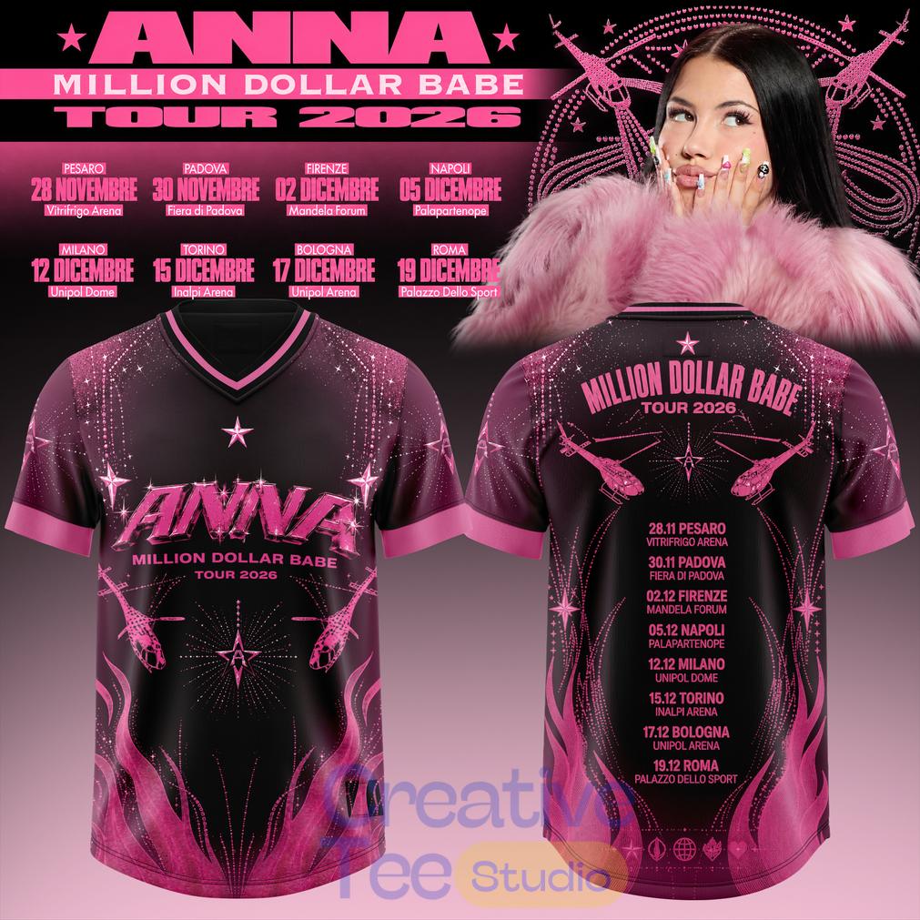 ANNA Million Dollar Babe Tour 2026 Black Football Jersey