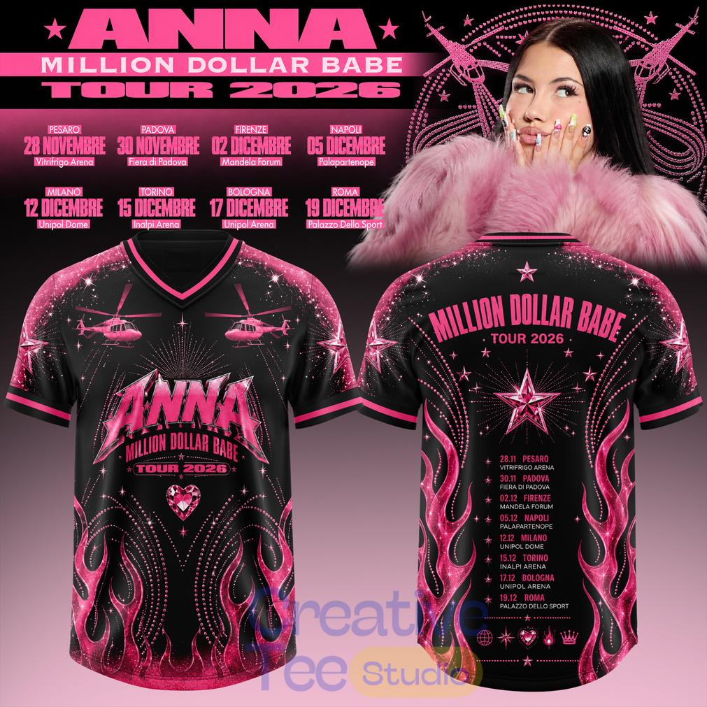 ANNA Million Dollar Babe Tour 2026 White Black Flame Football Jersey