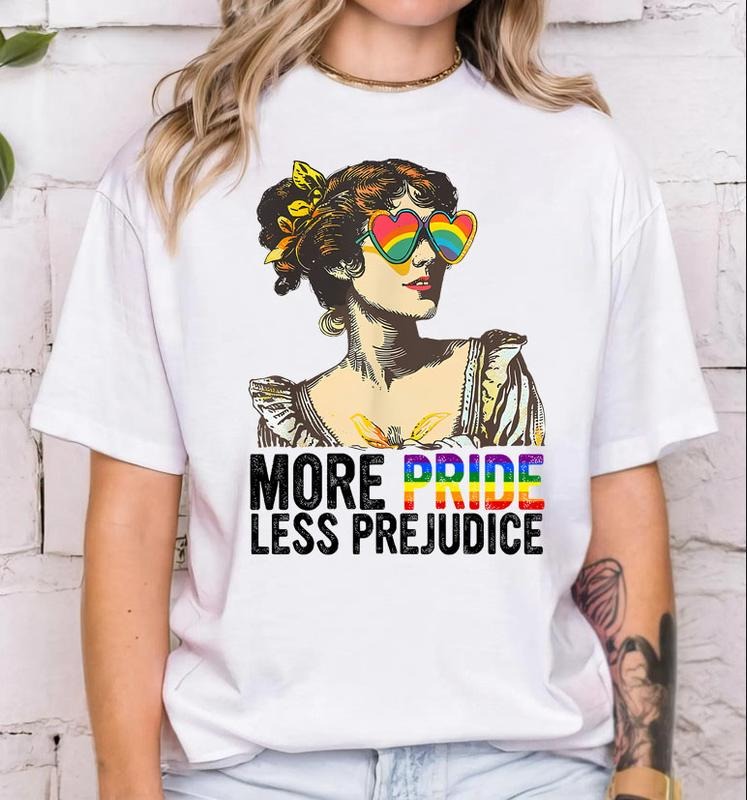 More Pride Less Prejudice Shirt LGBTQ Shirt Proud Ally Shirt Pride Month Shirt LGBTQ LGBTQ Pride Parade Lesbian Shirt T-Shirts