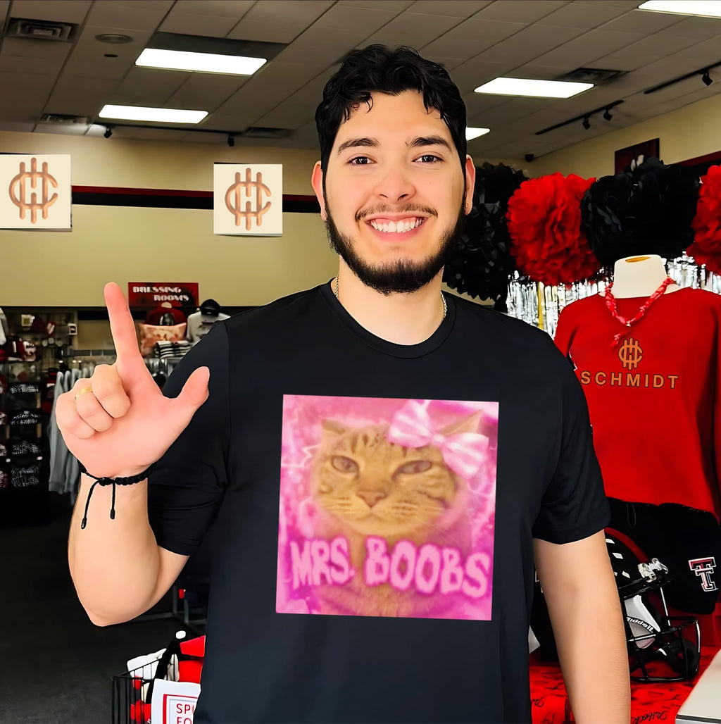 Mrs Boobs the Cat pink aesthetic shirt