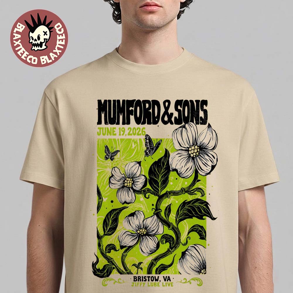 Mumford And Sons Bristow Virginia 2026 Tour Poster At Jiffy Lube Live On June 19 2026 T-Shirt