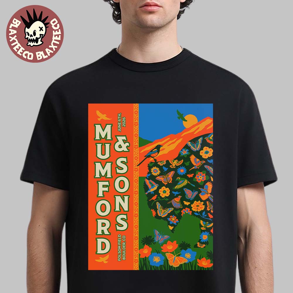 Mumford And Sons Prizefighter Tour Boulder CO 2026 Tonight Poster At Folsom Field On June 6 2026 T-Shirt