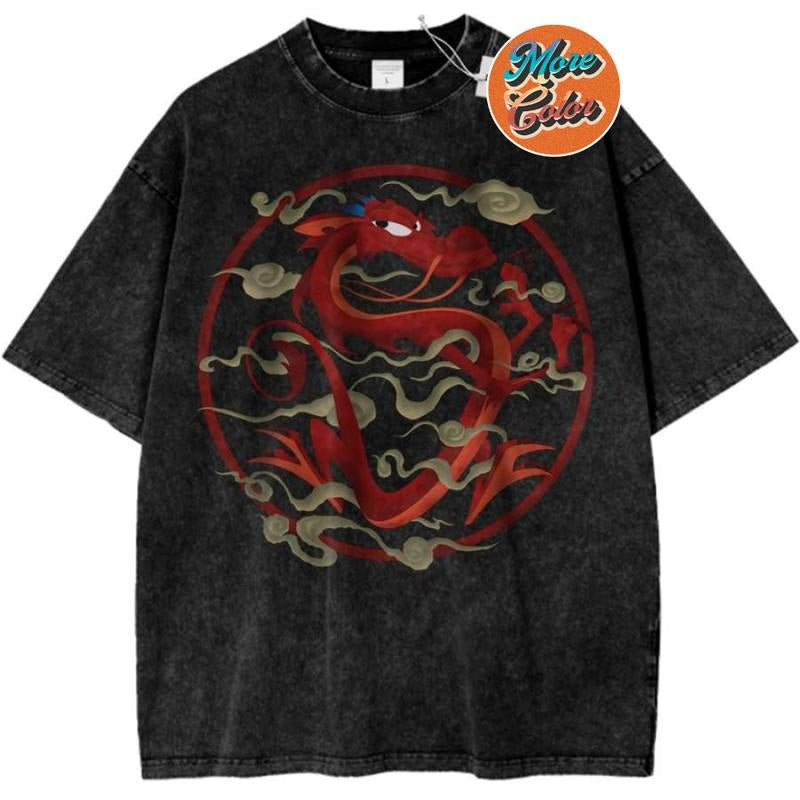Mushu Shirt Mulan Anime Vintage Shirts Cotton Crew Neck Size S 3XL Menswear Top Womenswear Top Underwear Streetwear T-Shirts