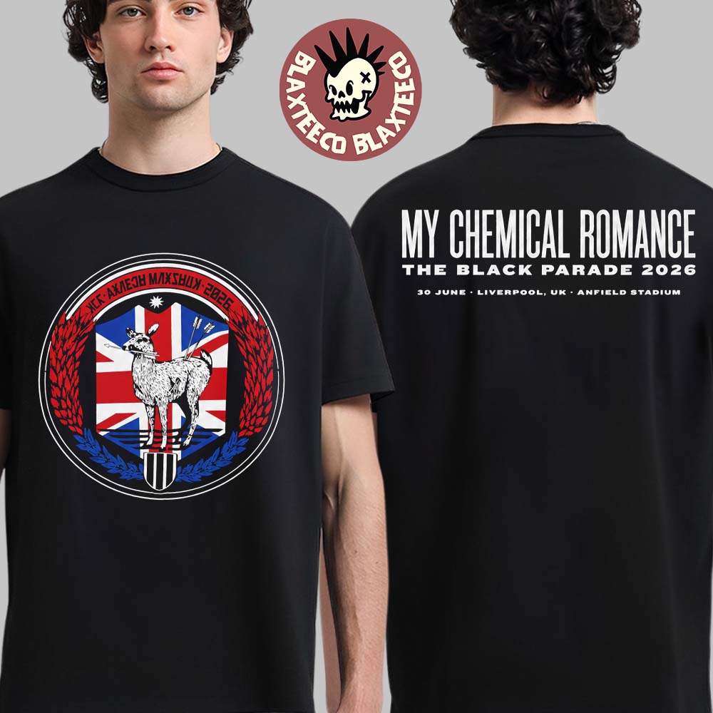 My Chemical Romance Liverpool UK 2026 The Black Parade Tour Exclusive City Tee At Anfield Stadium On 30 June 2026 T-Shirt