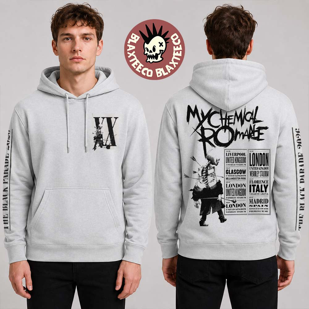 My Chemical Romance The Black Parade 2026 Tour EU And UK Merch Grey Hoodie