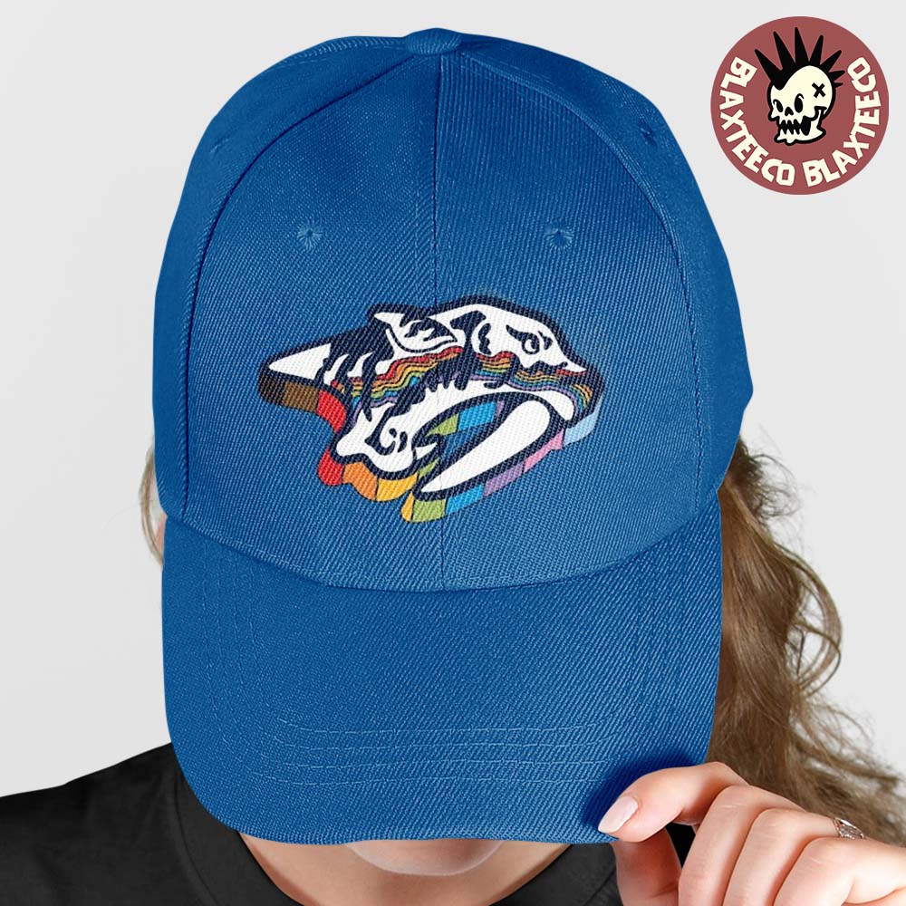 NHL Nashville Predators Logo Celebrate Pride Month 2026 Rainbow Flag Hat
