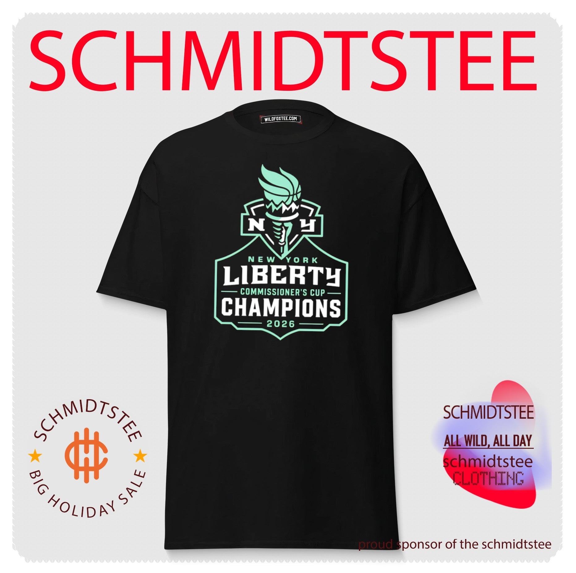 NY Liberty 2026 Commissioner’s Cup Champions logo shirt