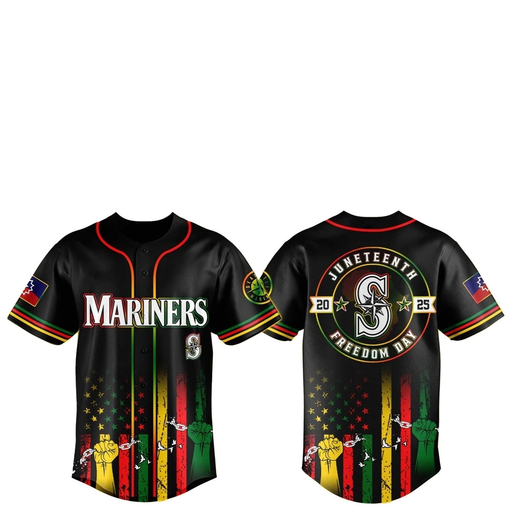 Seattle Mariners Juneteenth Day 2025 Baseball Jersey Hat - Grishko.com