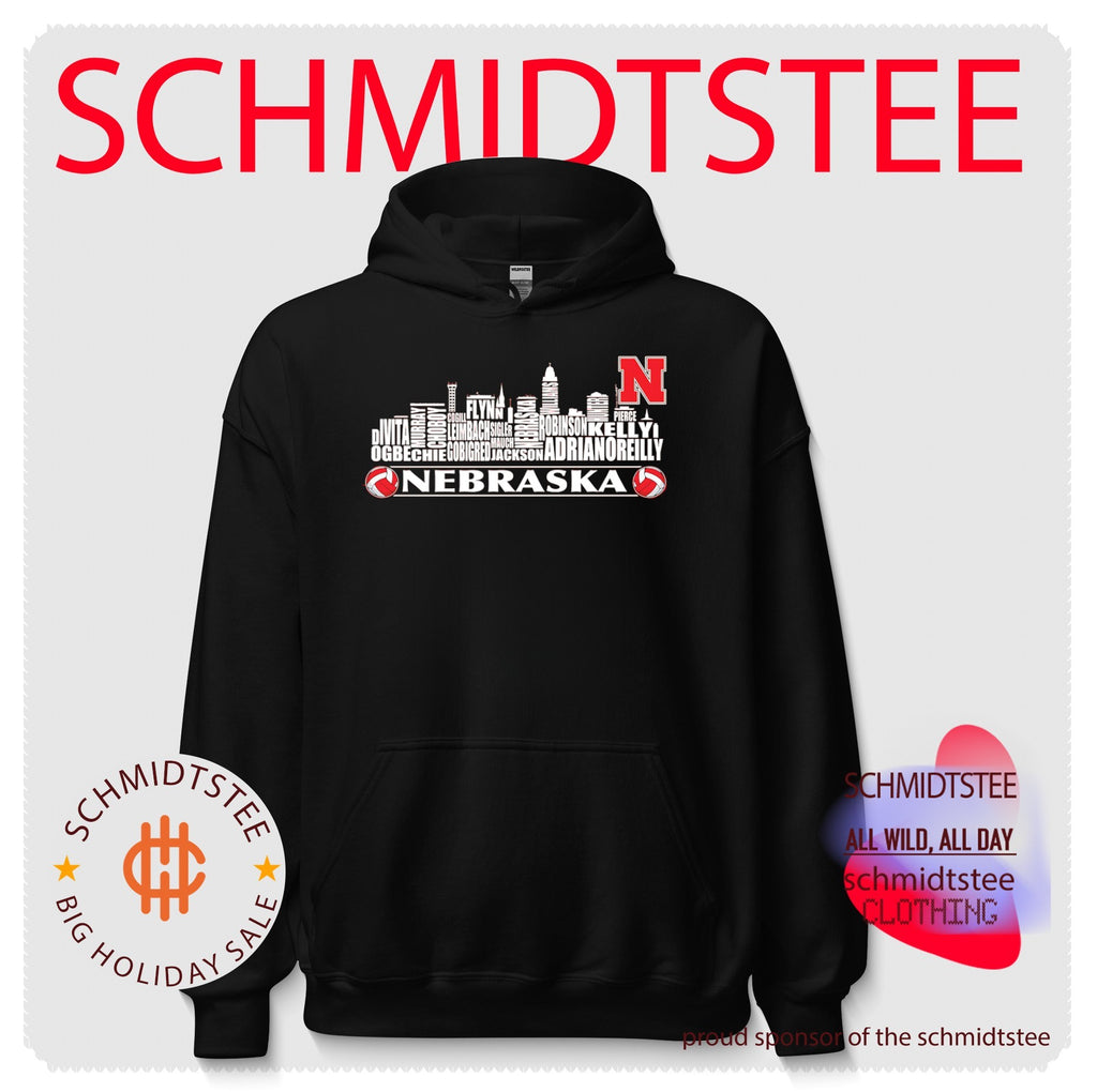 Nebraska Volleyball Player Name Roster Skyline shirt