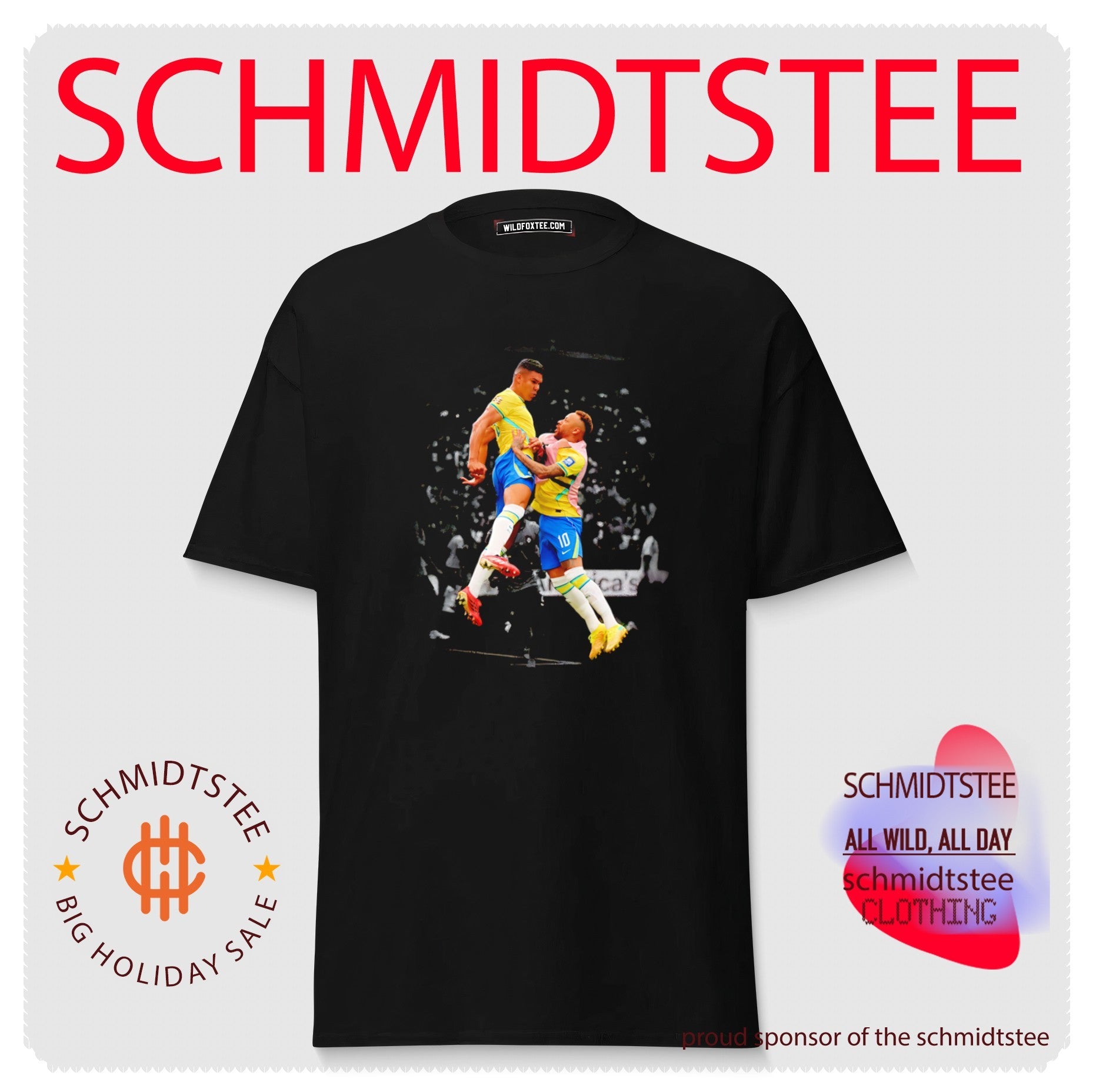 Neymar and Casemiro Brazil National Football Team Action World Cup 2026 shirt