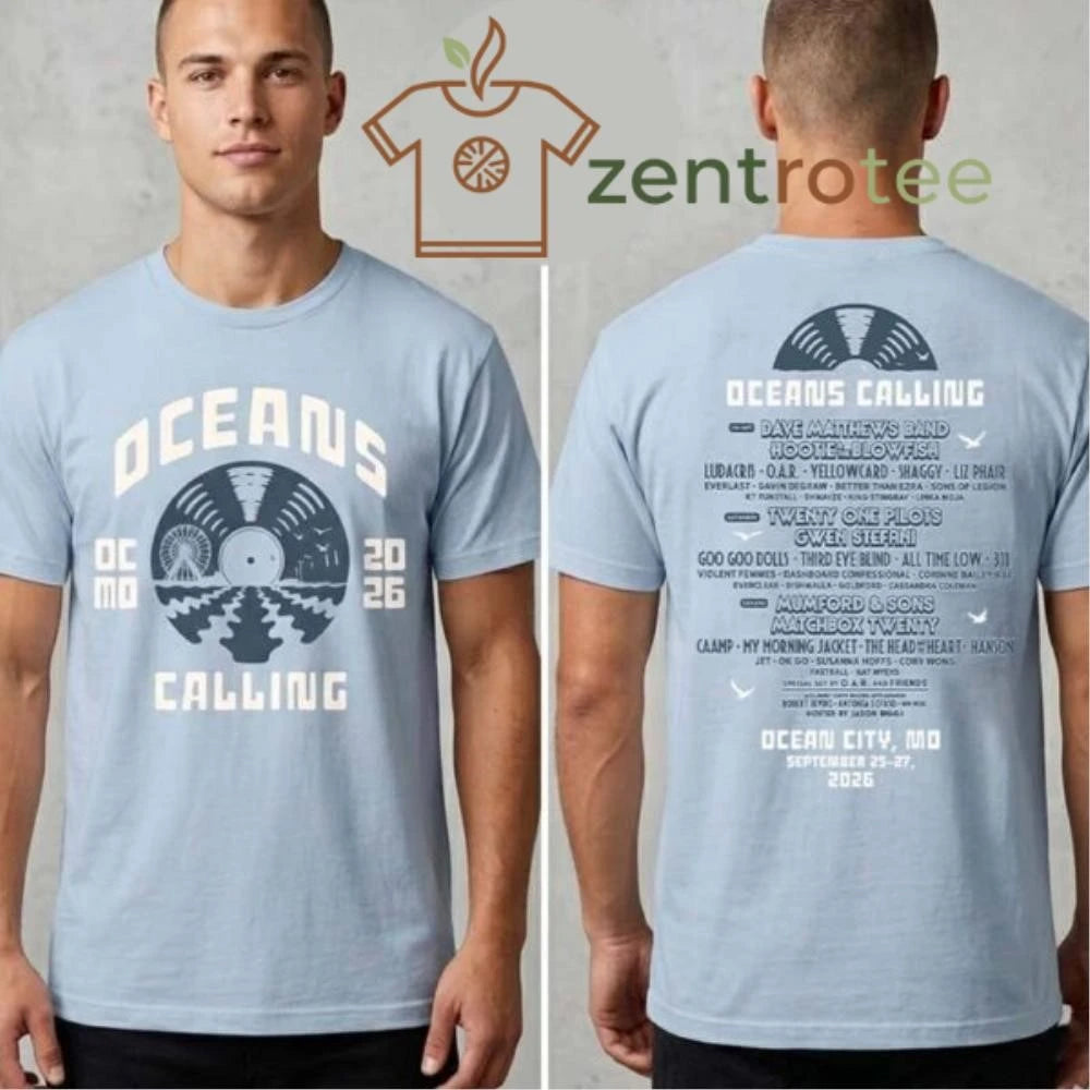 Nice Oceans Calling Festival 2026 Merch Record Lineup Tee Ocean City Maryland On September 25-27 2026 shirt