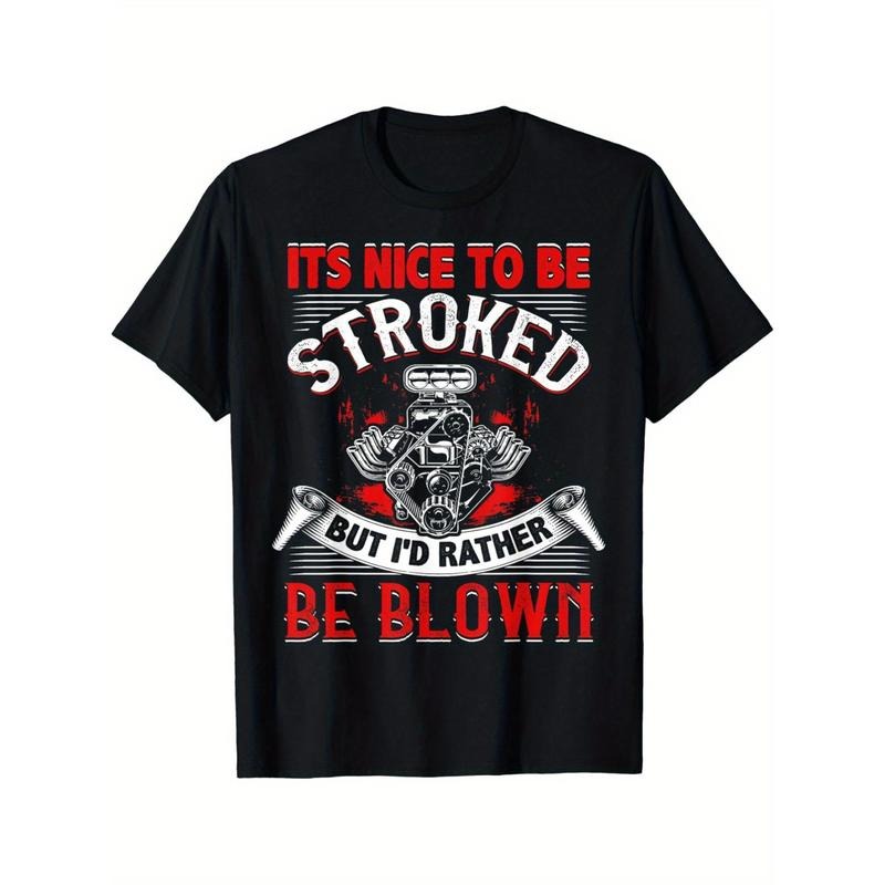 Nice Be Touched Print Short Sleeve Comfy Breathable Casual Crew Neck Tops Outdoor Activities Summer Made USA T-Shirts