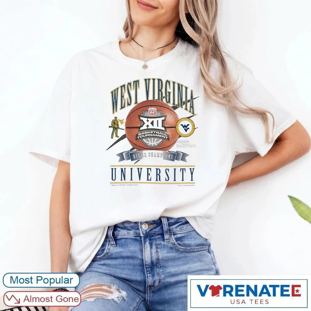 Official 2026 West Virginia University Mountaineers Big 12 Women’s Basketball Champions T-Shirt for fans