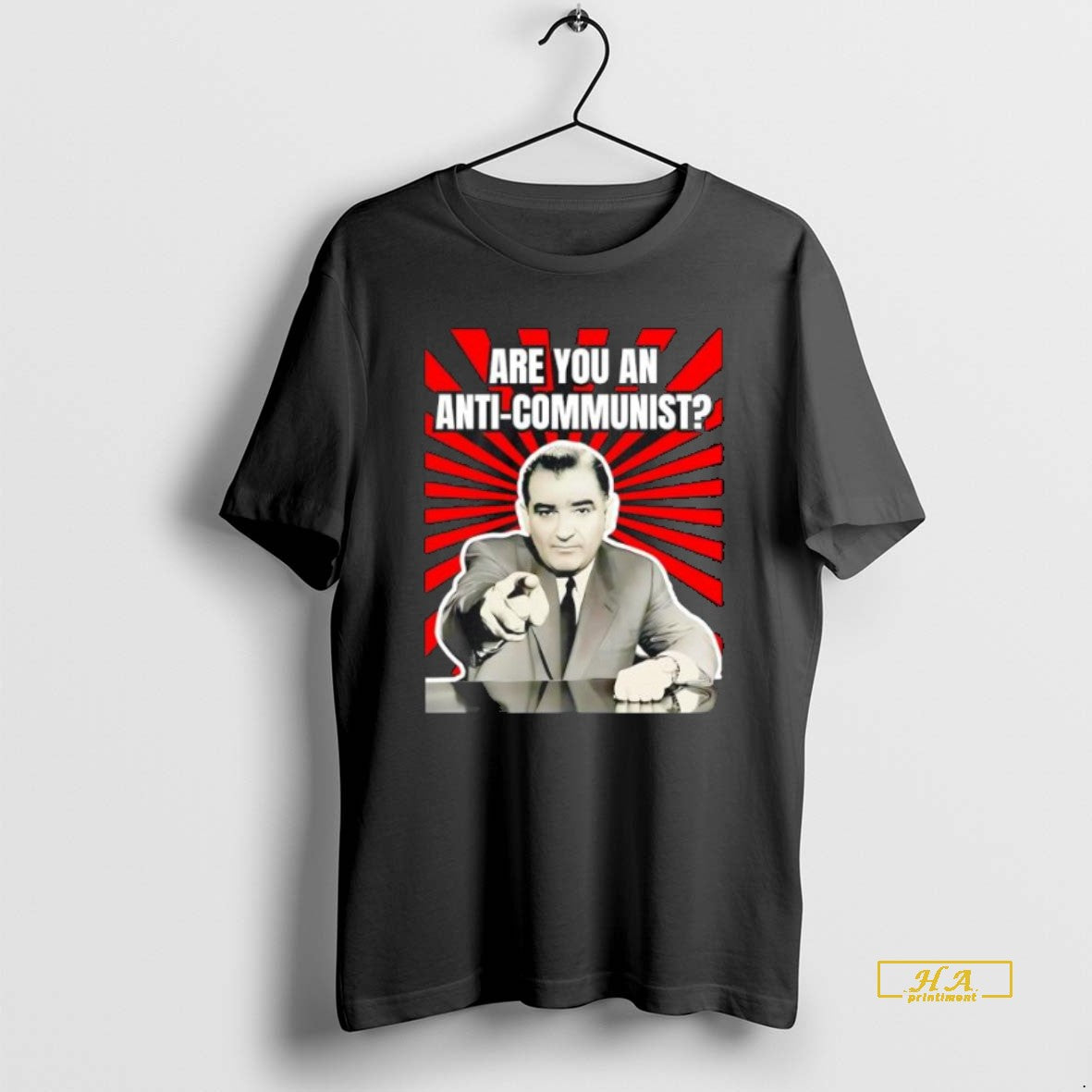 Official Are You An Anti Communist Retro Black