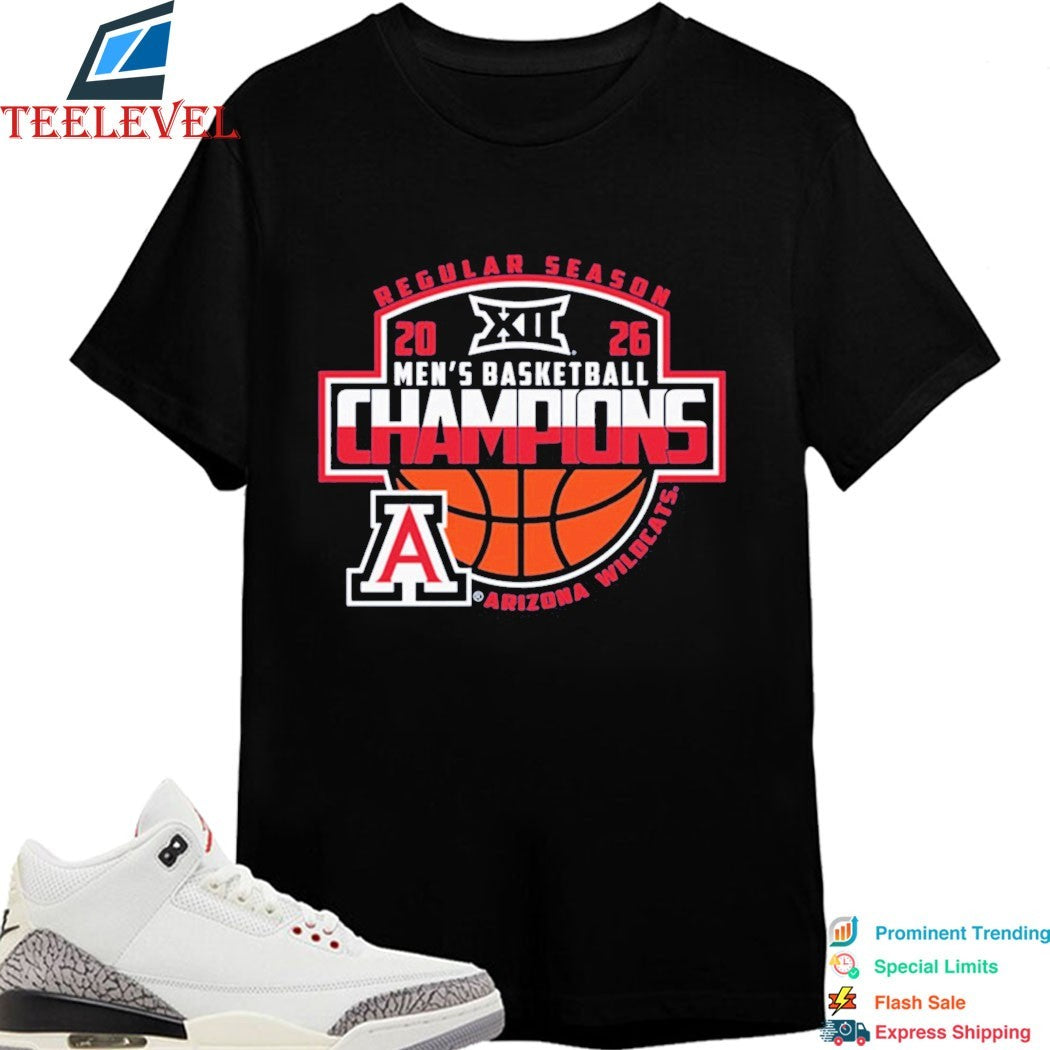 Official Arizona Wildcats 2026 Big 12 Conference Men’s Basketball Regular Season Champions T-Shirts