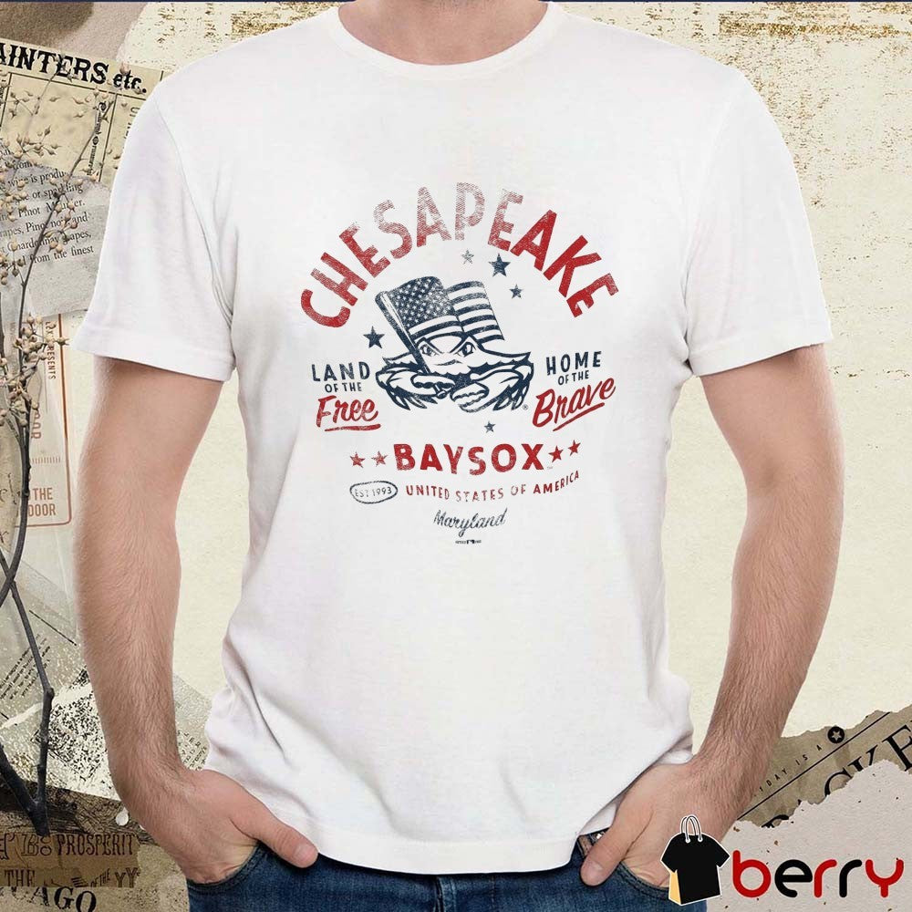 Chesapeake Baysox United States Of America Land Of Free Home Of The Brave Maryland t-shirt