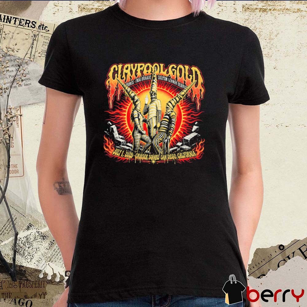Claypool Gold Tour Primus July 01 2026 Cruise Square in San Diego CA t-shirt