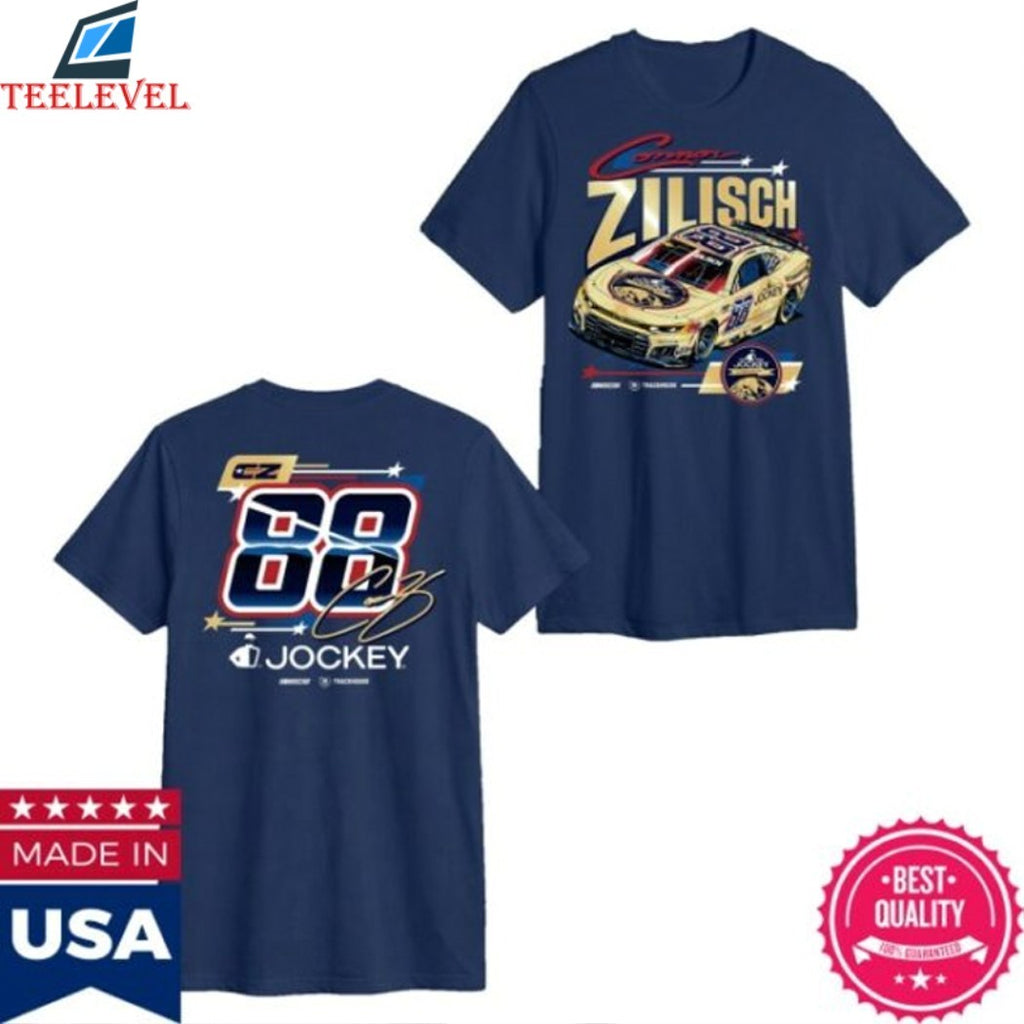 Official Connor Zilisch #88 Jockey 150th Anniversary Car Trackhouse T-Shirts