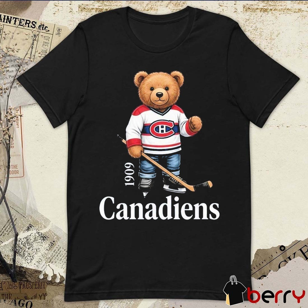 Montreal Canadiens NHL Hockey 1909 Bear Cartoon t-shirt