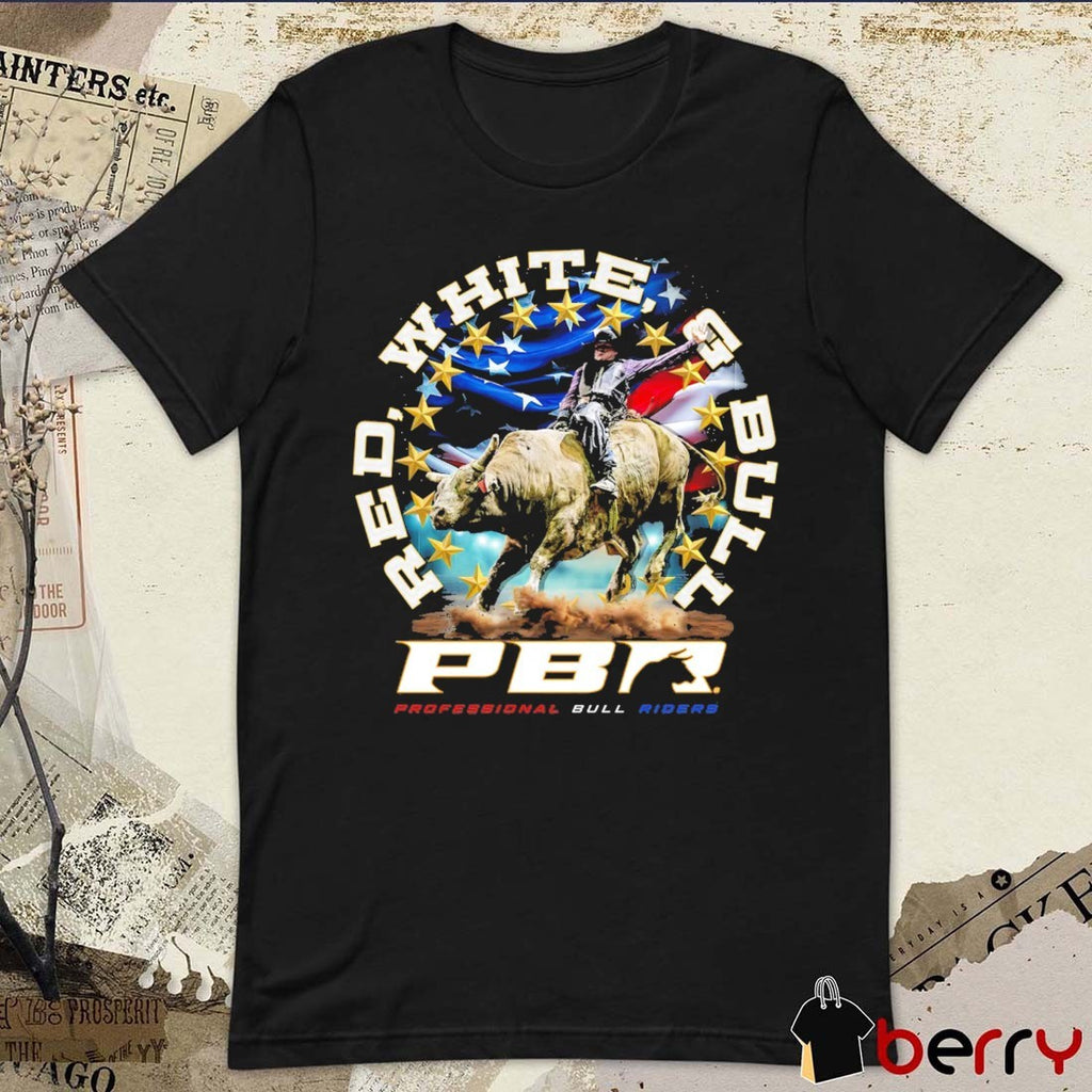 PBR Professional Bull Riders Red, White, and Bull Spotlight American Flag 2026 t-shirt