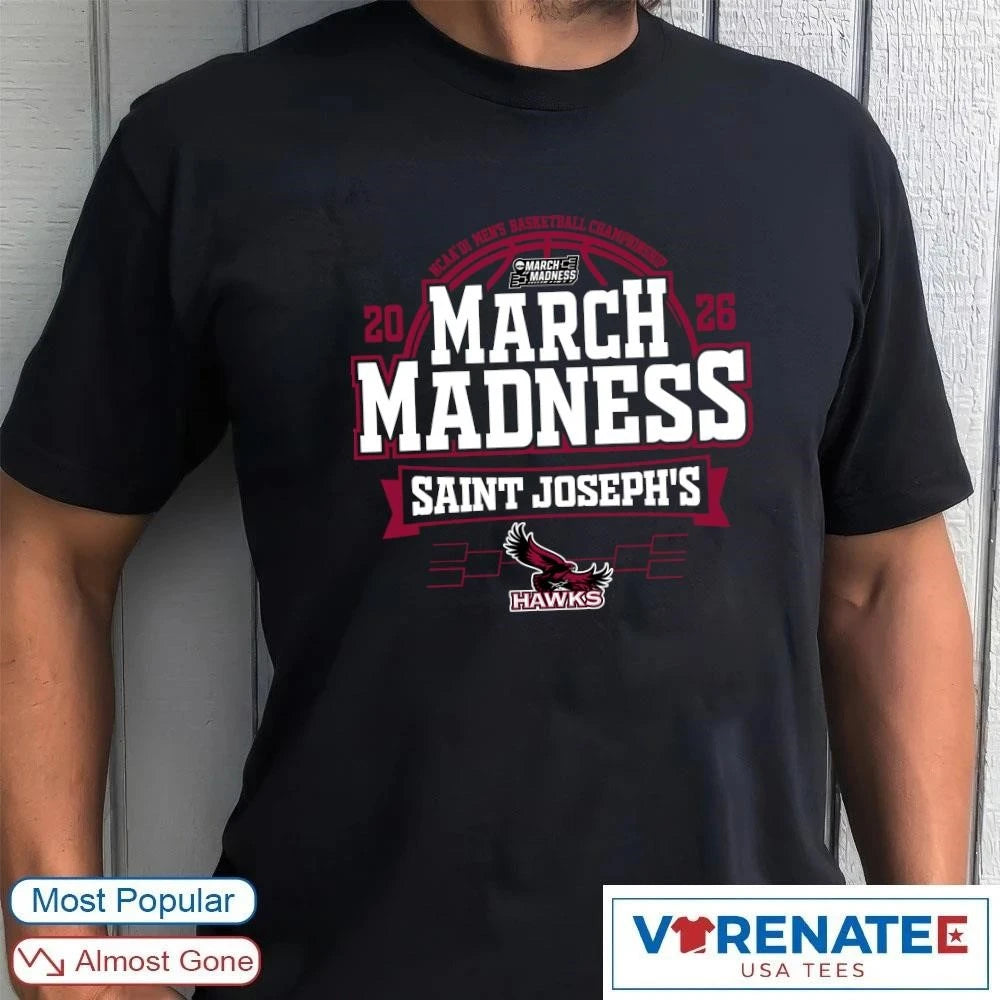 Official Saint Joseph’s Hawks 2026 NCAA DI Men’s Basketball Championship March Madness Bound T-Shirt