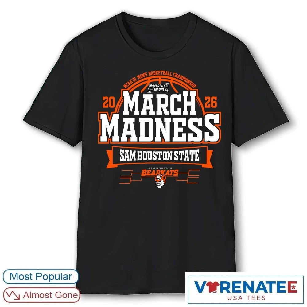 Official Sam Houston Bearkats 2026 NCAA DI Men’s Basketball Championship March Madness Bound T-Shirt