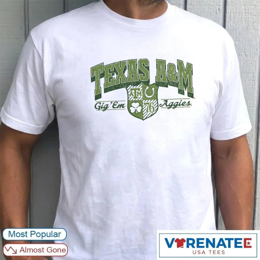 Official St.patricks Day 2026 Texas A&amp;M Gig Em Aggies t-shirt