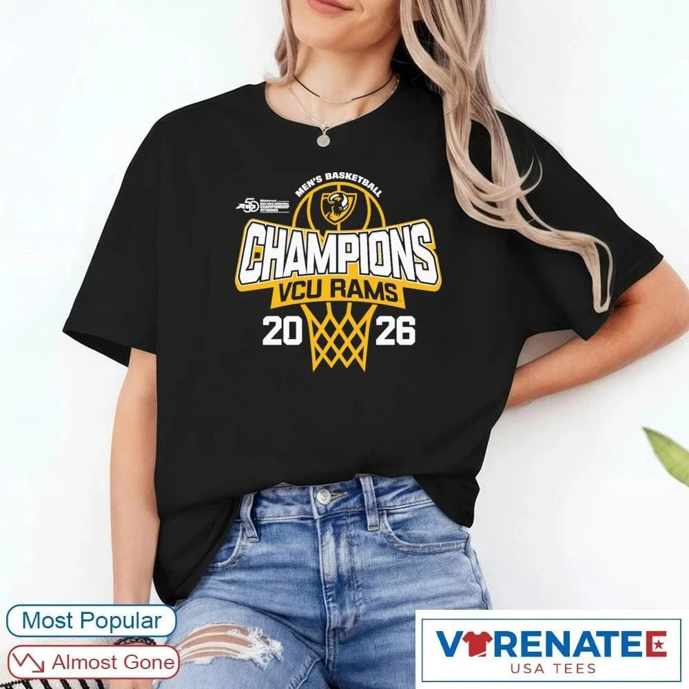 Official VCU Rams 2026 A-10 Men’s Basketball Tournament Champions T-Shirt