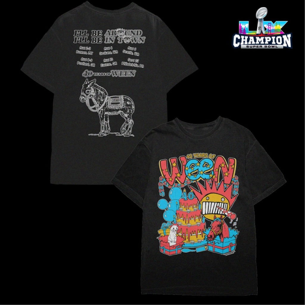 Official Ween I’ll Be Around I’ll Be In Town 40th Tour Donkey T-shirts