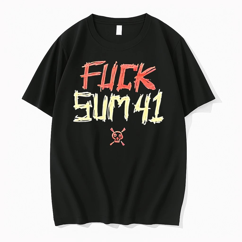 Officials Adult Apparel Fuck Sum 41 Skull Logo Black Premium T Shirt