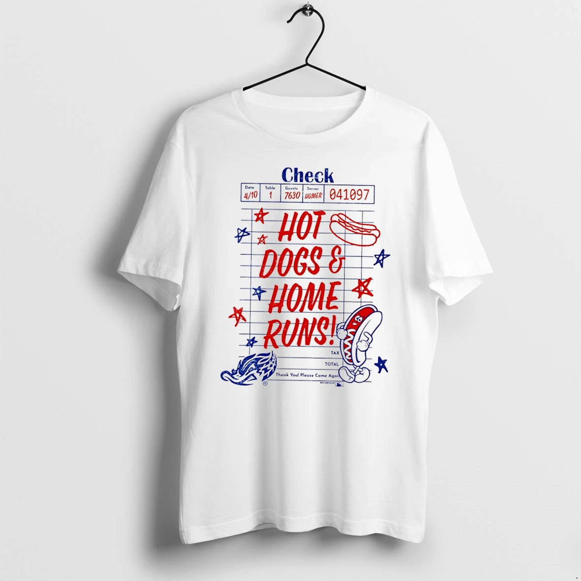 Officials Akron Rubberducks Hot Dogs Home Runs Restaurant Check Tee Premium T Shirt