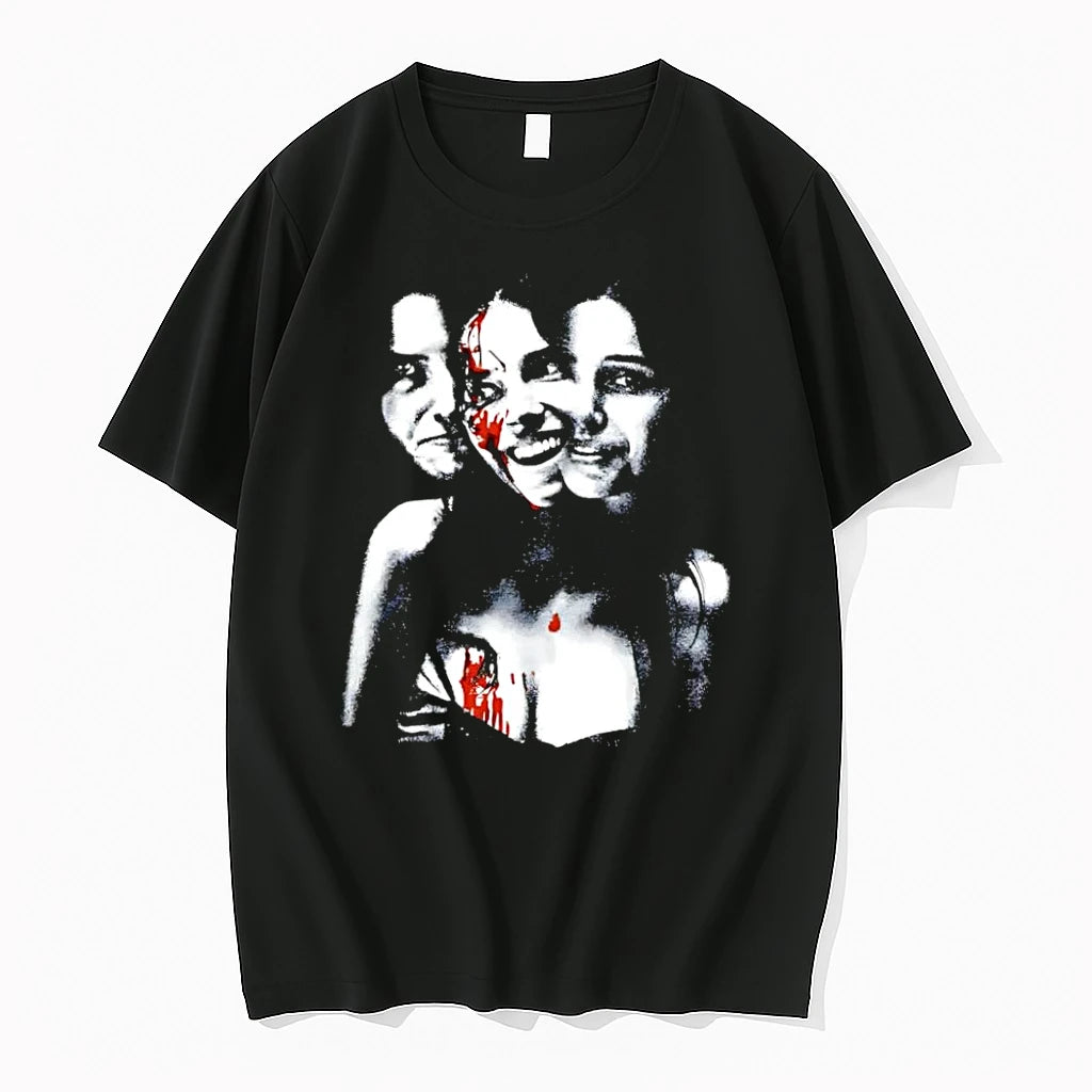 Officials Bloody Three Faces Horror Black T Shirt Sweater