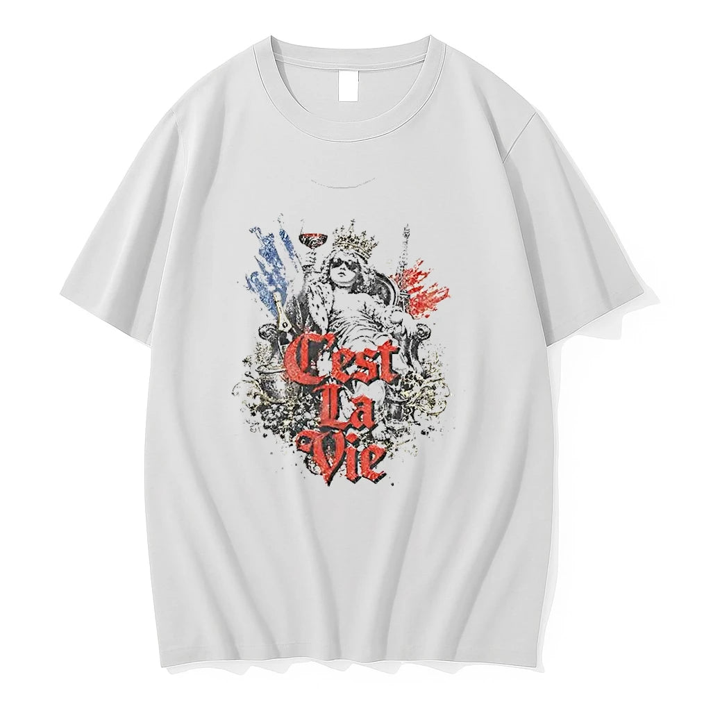 Officials Cherub And Eiffel Tower Cest La Vie French Culture Premium T Shirt