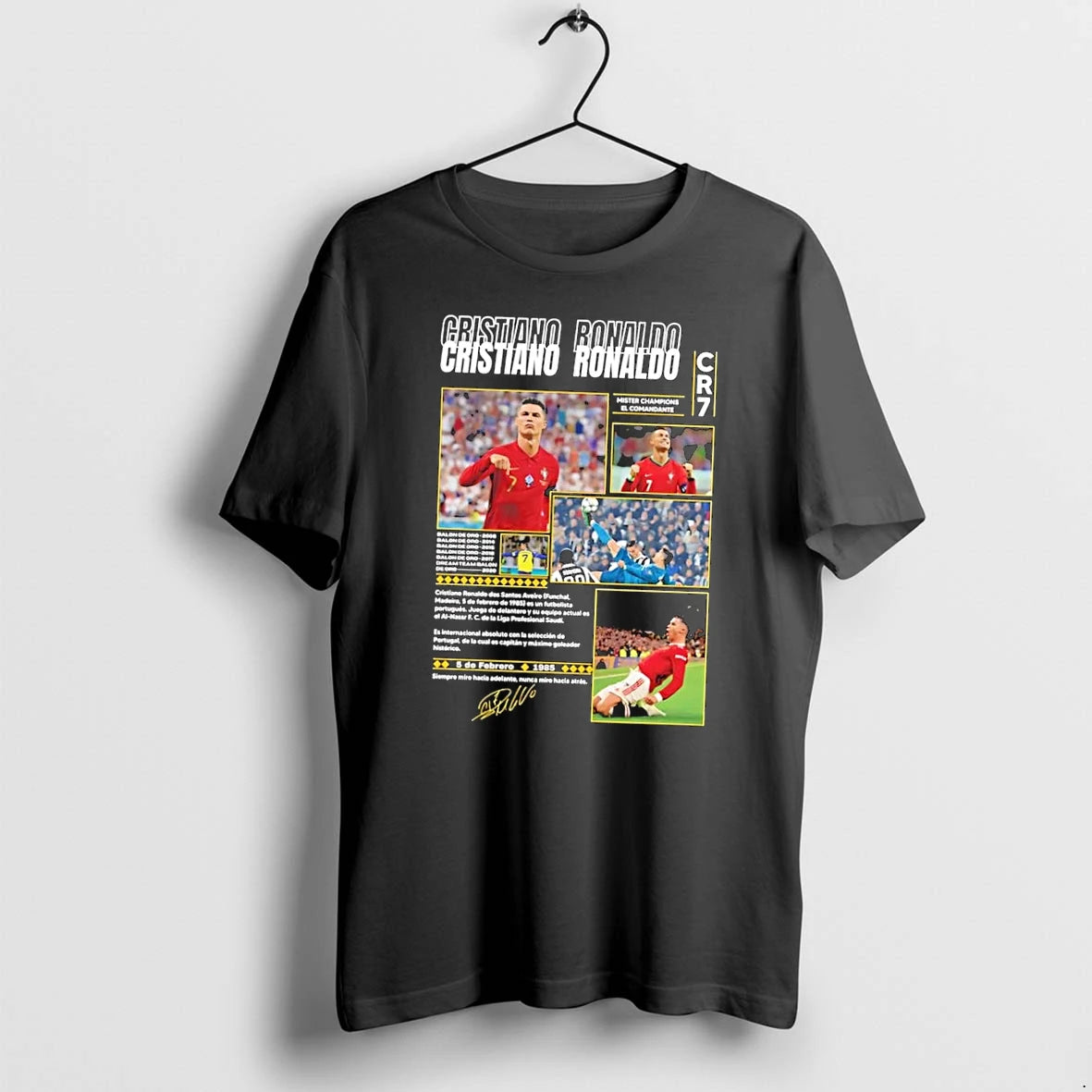 Officials Cristiano Ronaldo Cr7 T Shirt1 Black T Shirt Sweater