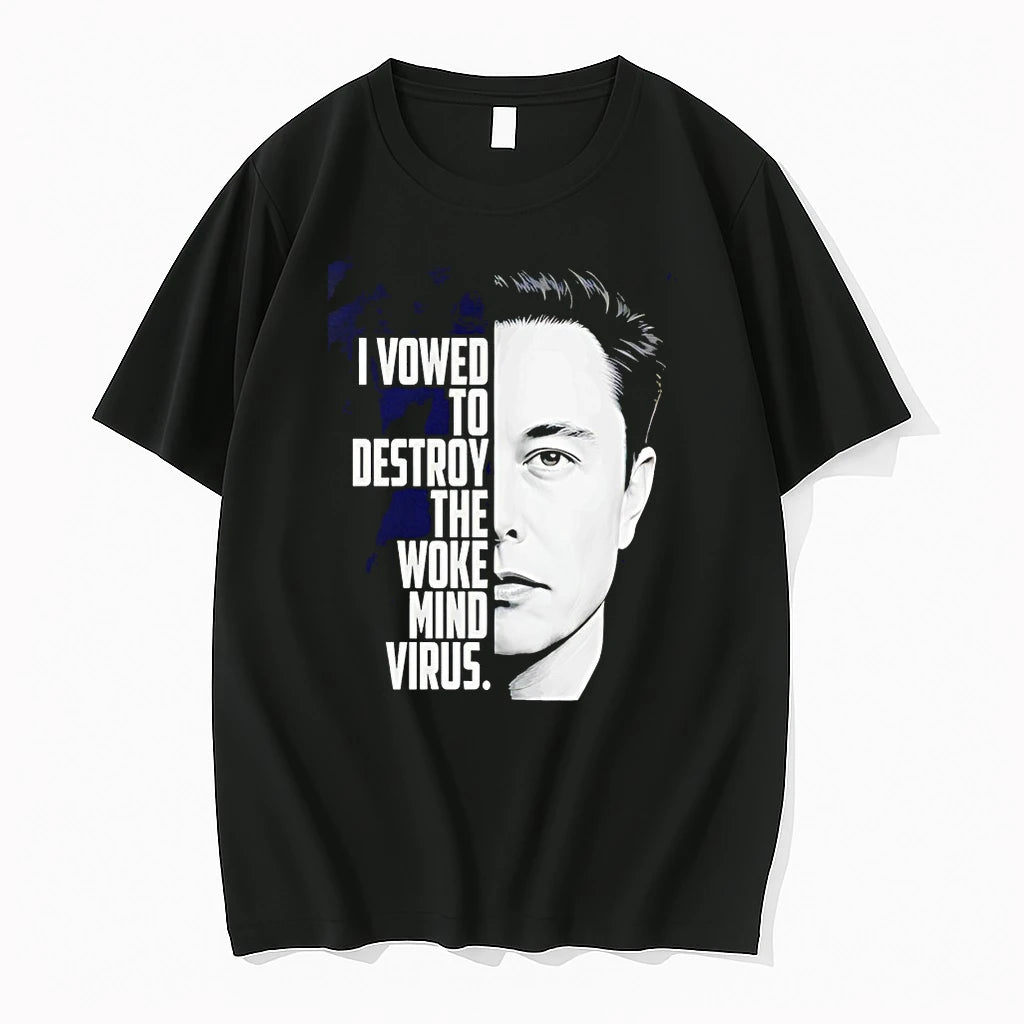Officials Elon Musk Half Face I Vowed To Destroy The Woke Mind Virus