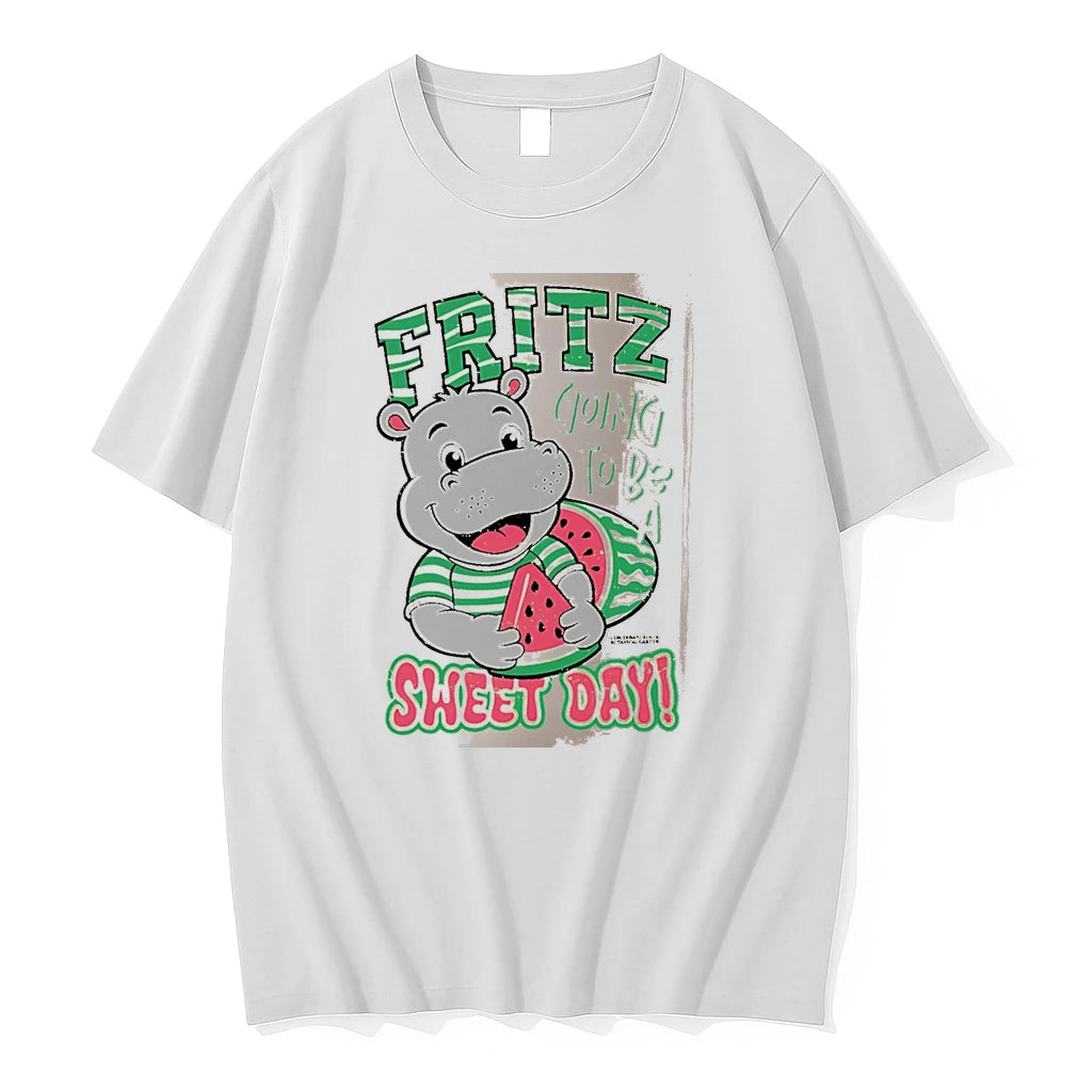 Officials Fritz Going To Be A Sweet Day Hippo White Premium T Shirt