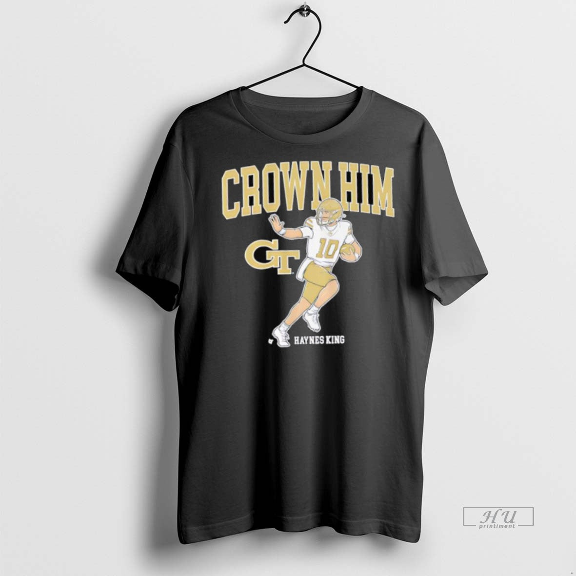 Officials Georgia Tech Football Haynes King Crown Him Premium Tee Shirt Sweater